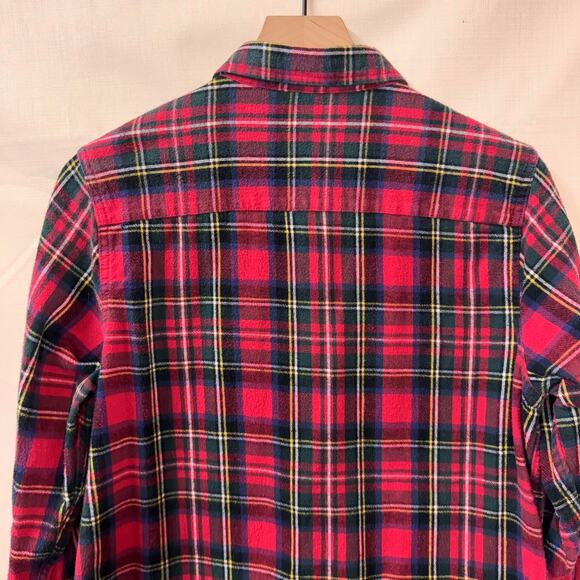 Vintage LL BEAN Flannel Button Down Size M Plaid 100% Cotton Outdoor Hiking Cozy - Picture 5 of 10